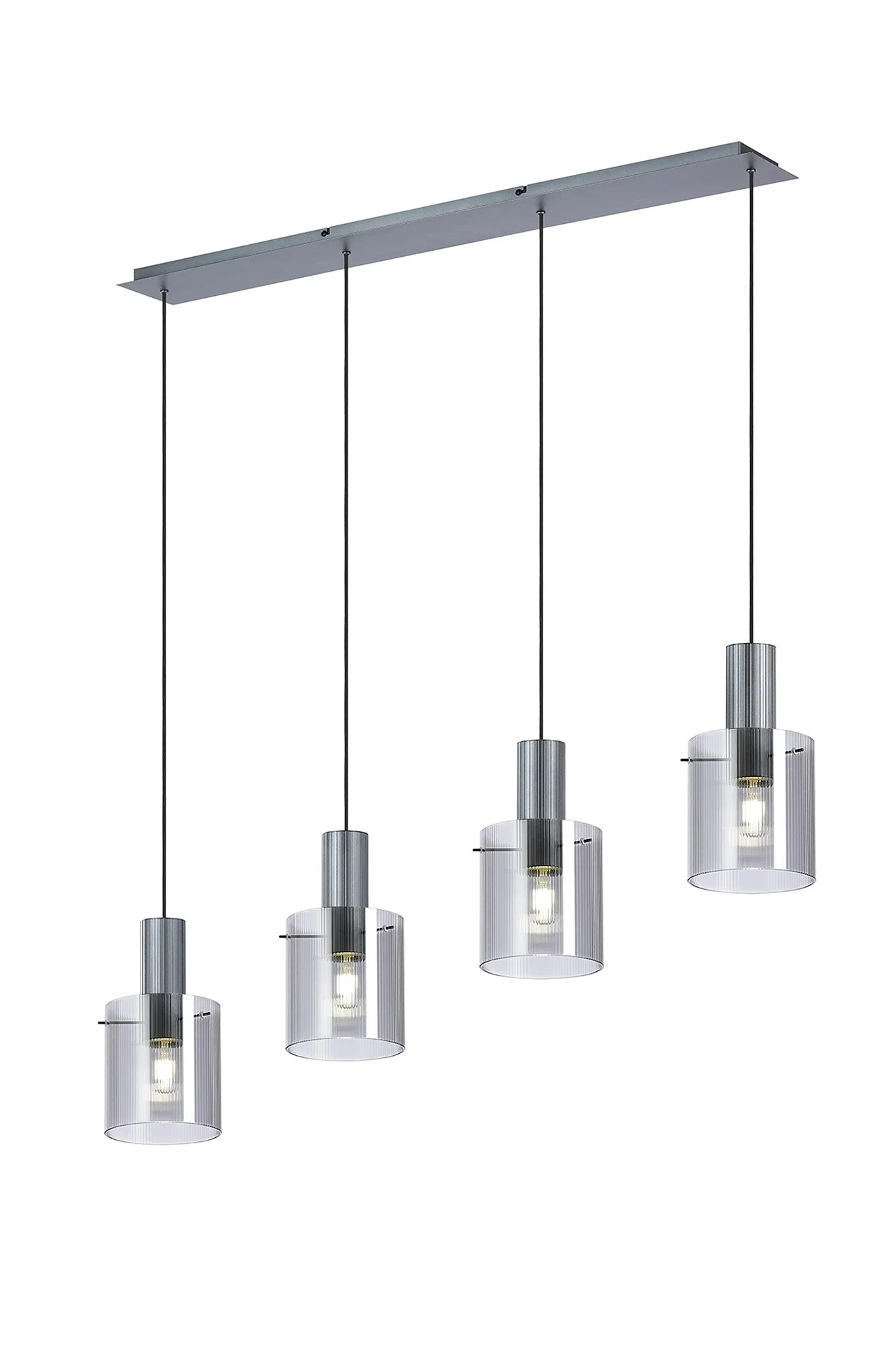Hailey 4Lt Linear Pendant Wide Line Glass - Various Colours