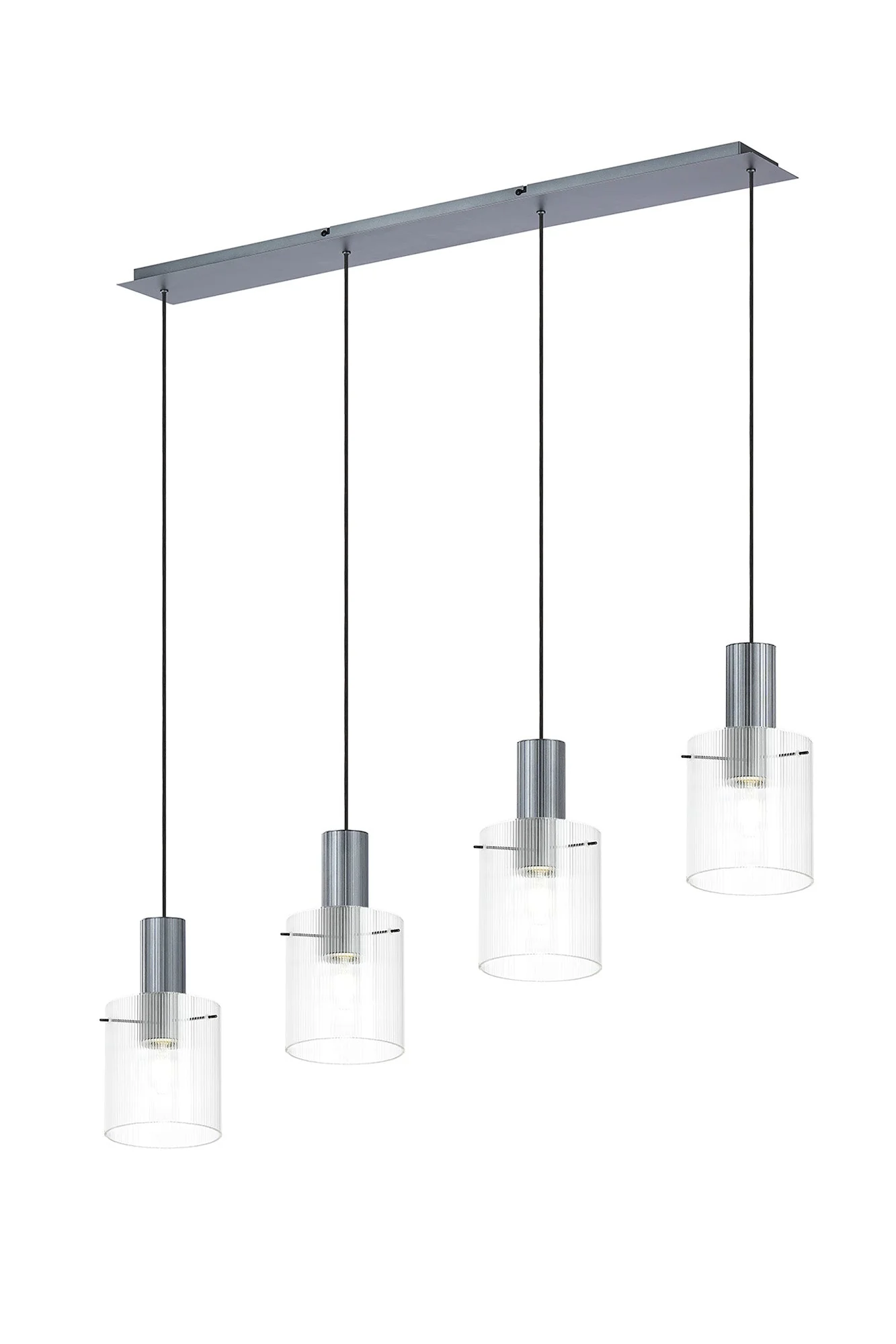 Hailey 4Lt Linear Pendant Wide Line Glass - Various Colours - Image 3