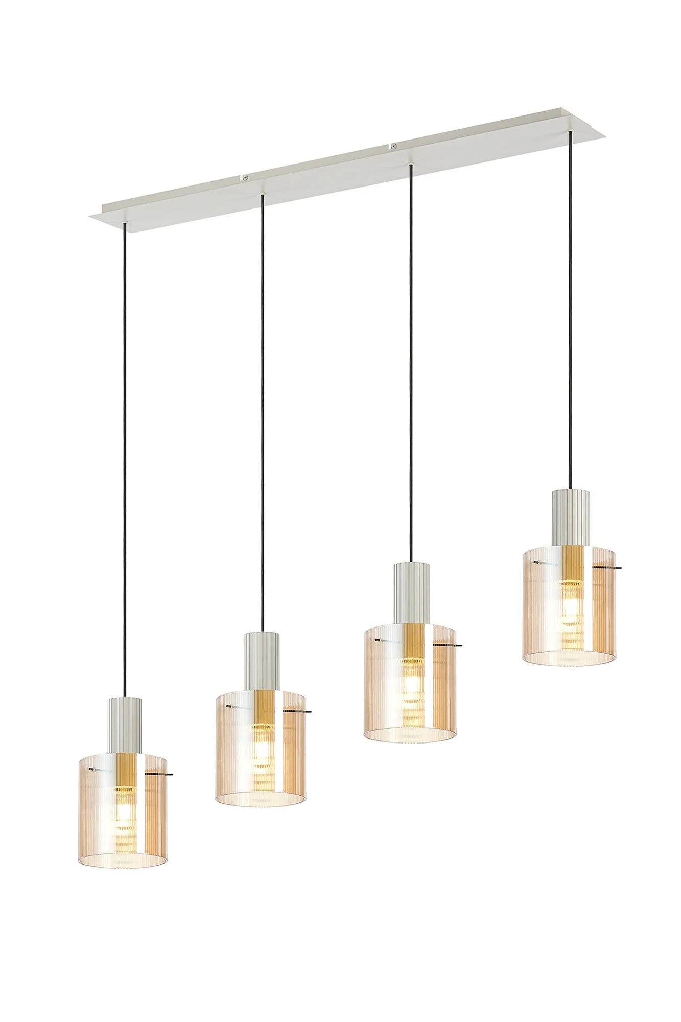 Hailey 4Lt Linear Pendant Wide Line Glass - Various Colours - Image 7