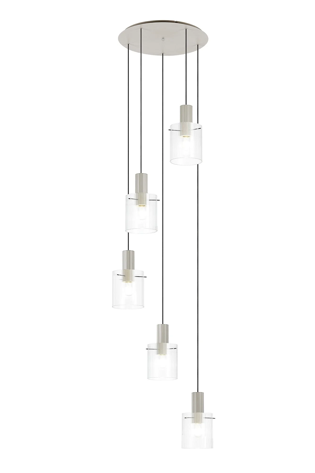 Hailey 5Lt Round Pendant Narrow Line Glass - Various Colours - Image 8