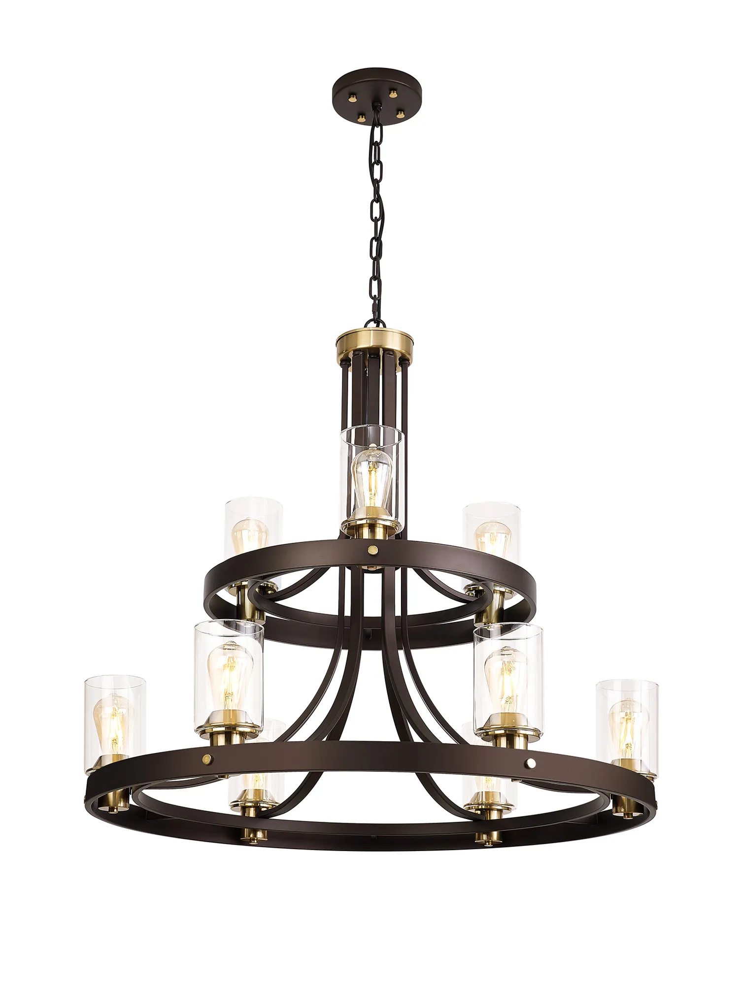 Halo 90cm 2 Tier Round Pendant 3+6 Light - Image 2