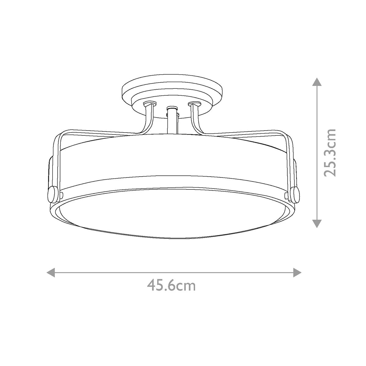 Harper 3 Light Small/Large Semi-Flush - In Various Finishes - Image 25