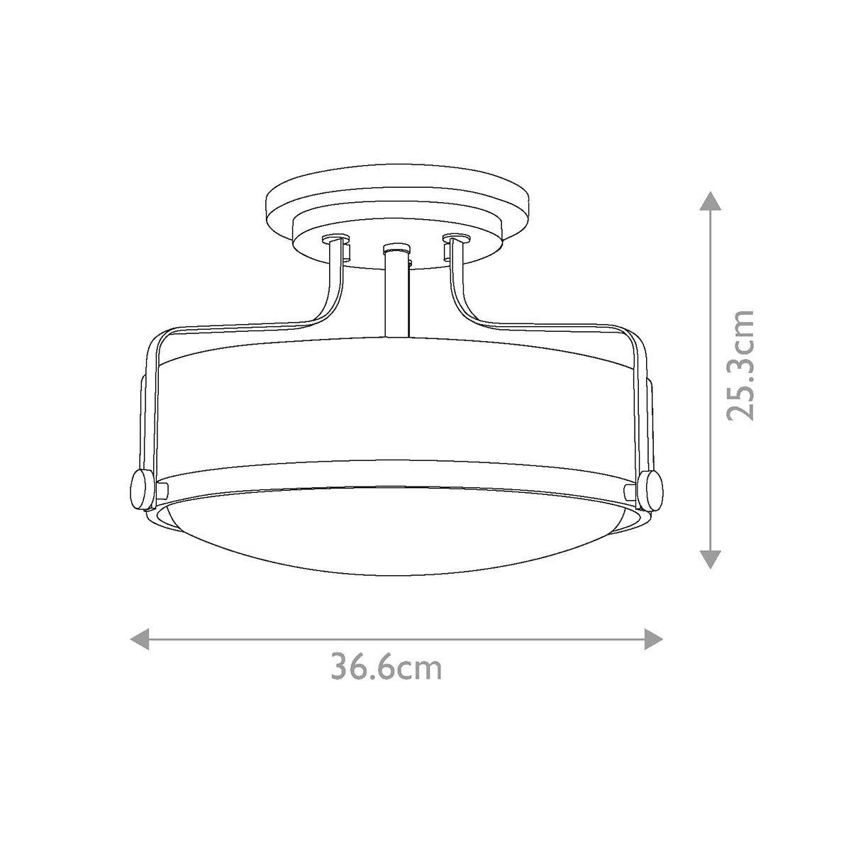 Harper 3 Light Small/Large Semi-Flush - In Various Finishes - Image 5
