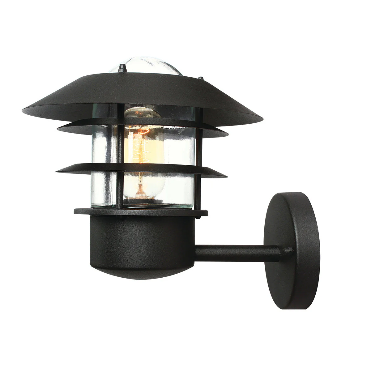 Helsingor PIR Wall Lantern - Black/Silver Finish