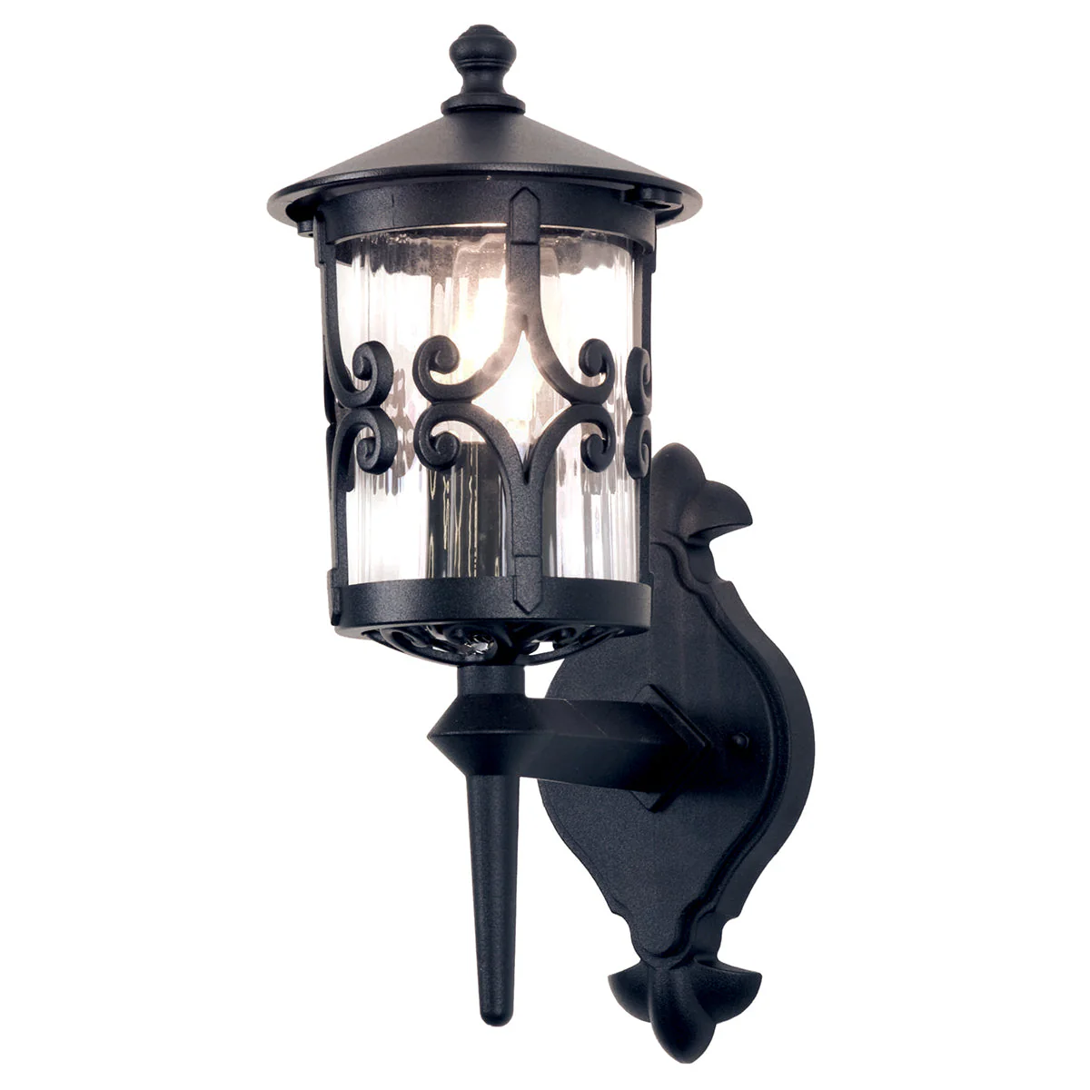 Hereford Medium/Large Up/Down Wall Lantern - Black Finish