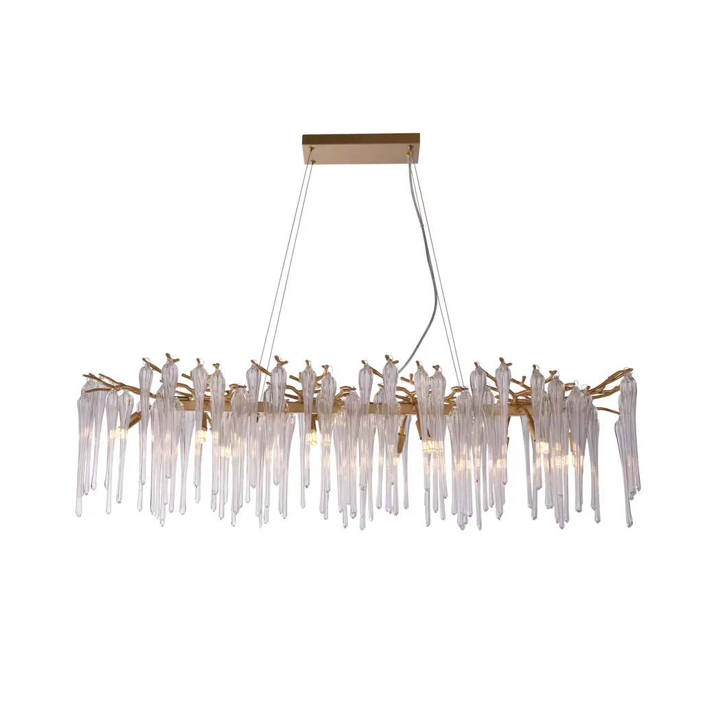 Heritage 10Lt Diner Bar Pendant- Gold Metal and Clear Glass