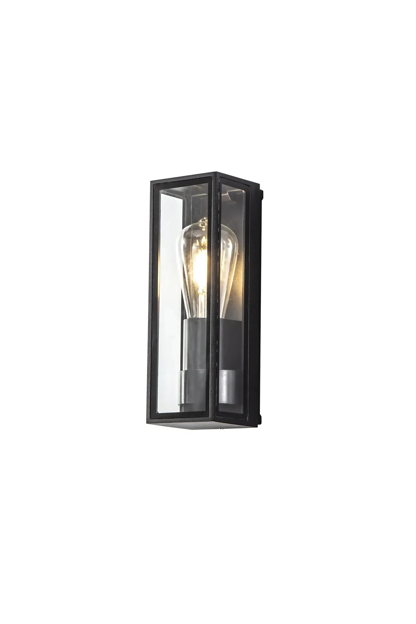 Heuston Flush 1/2 Lt Wall Lamp IP65 - Clear/Frosted
