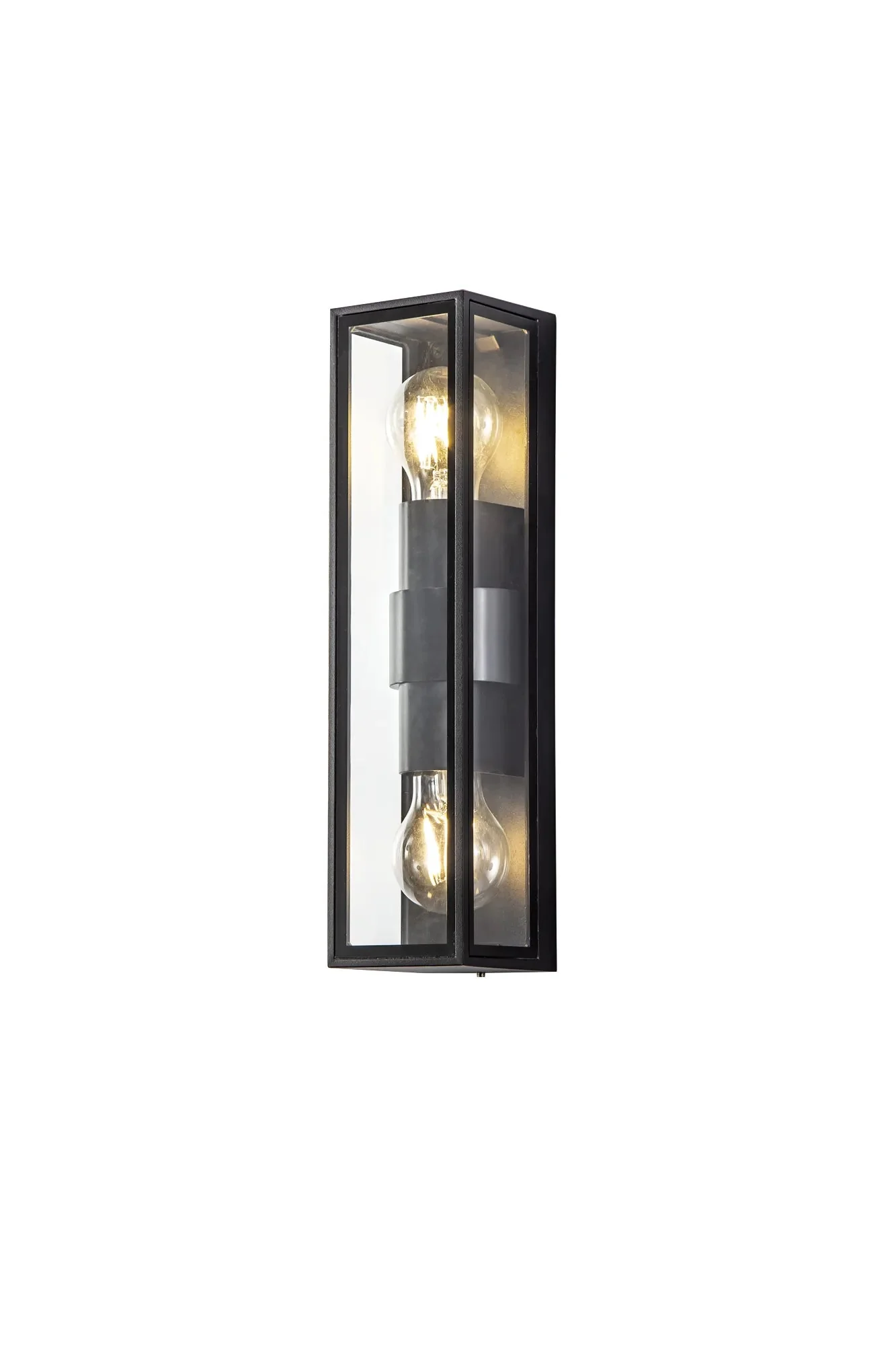 Heuston Flush 1/2 Lt Wall Lamp IP65 - Clear/Frosted - Image 6