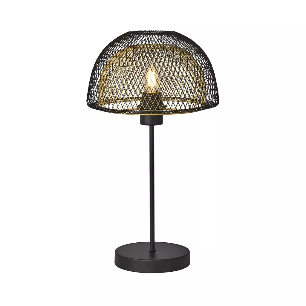 Honeycomb Table Lamp - Black & Gold Metal
