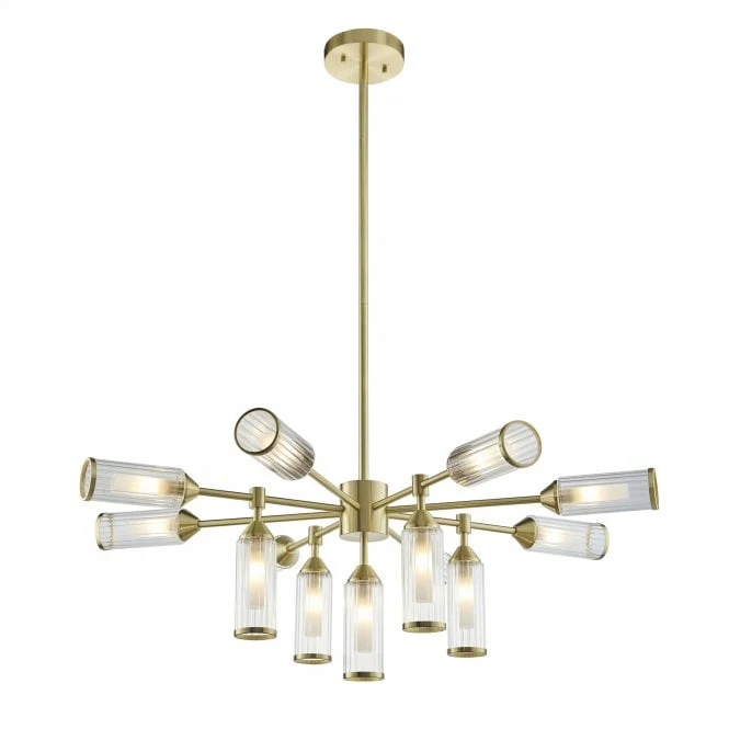 Hourglass 13Lt / 12Lt Pendant - Satin Brass