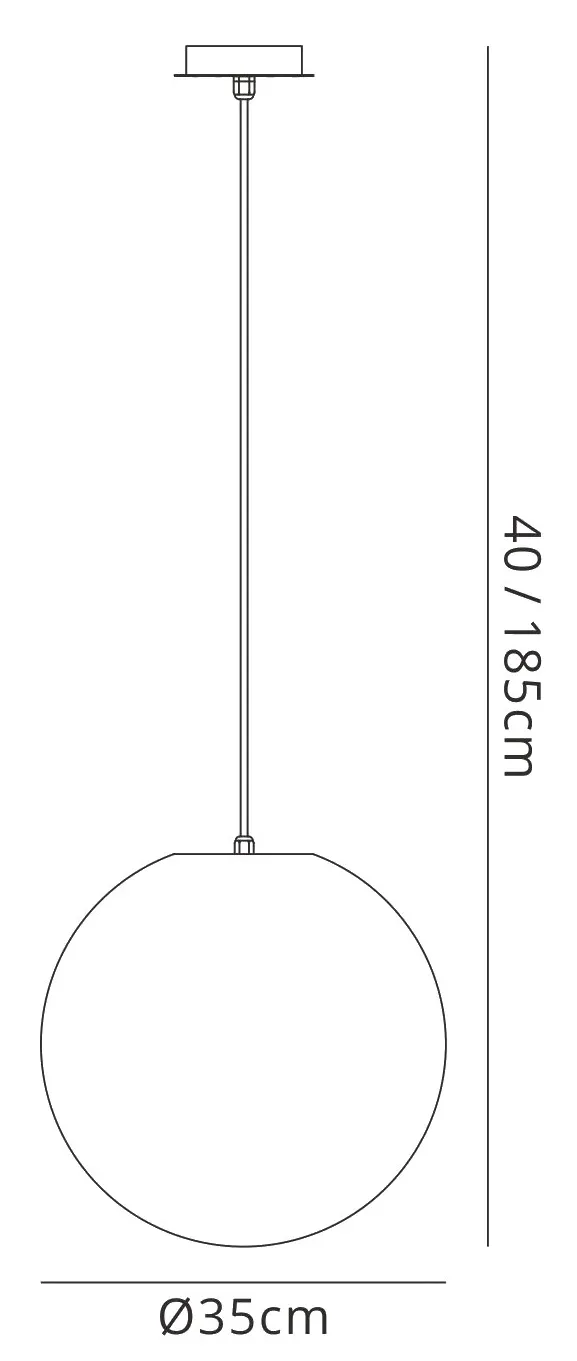 Huevo 35cm/40cm  Ball Pendant E27 Small Outdoor IP44, Opal White - Image 10