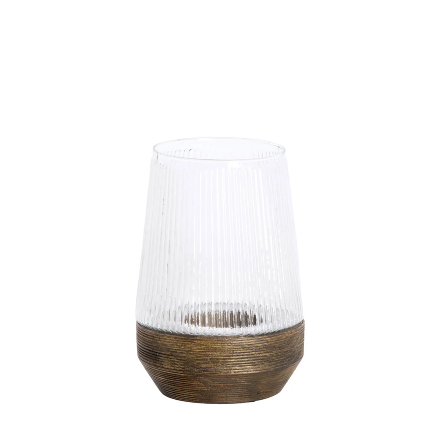 Minas Hurricane- Glass Rib Clear+Wood Dark Brown