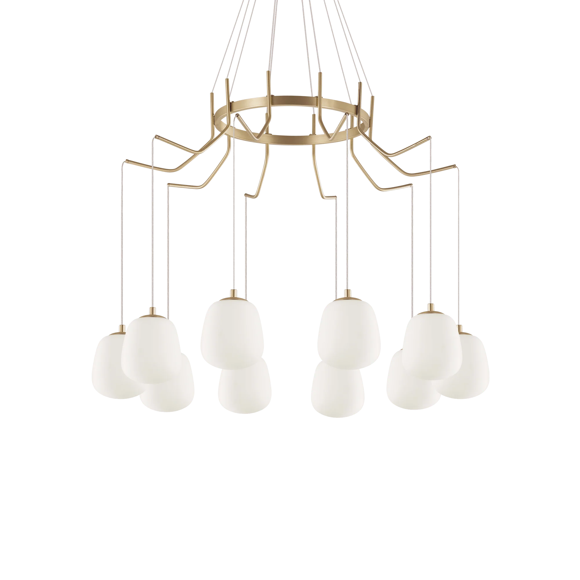Karousel 10 Light Brass Cluster Light