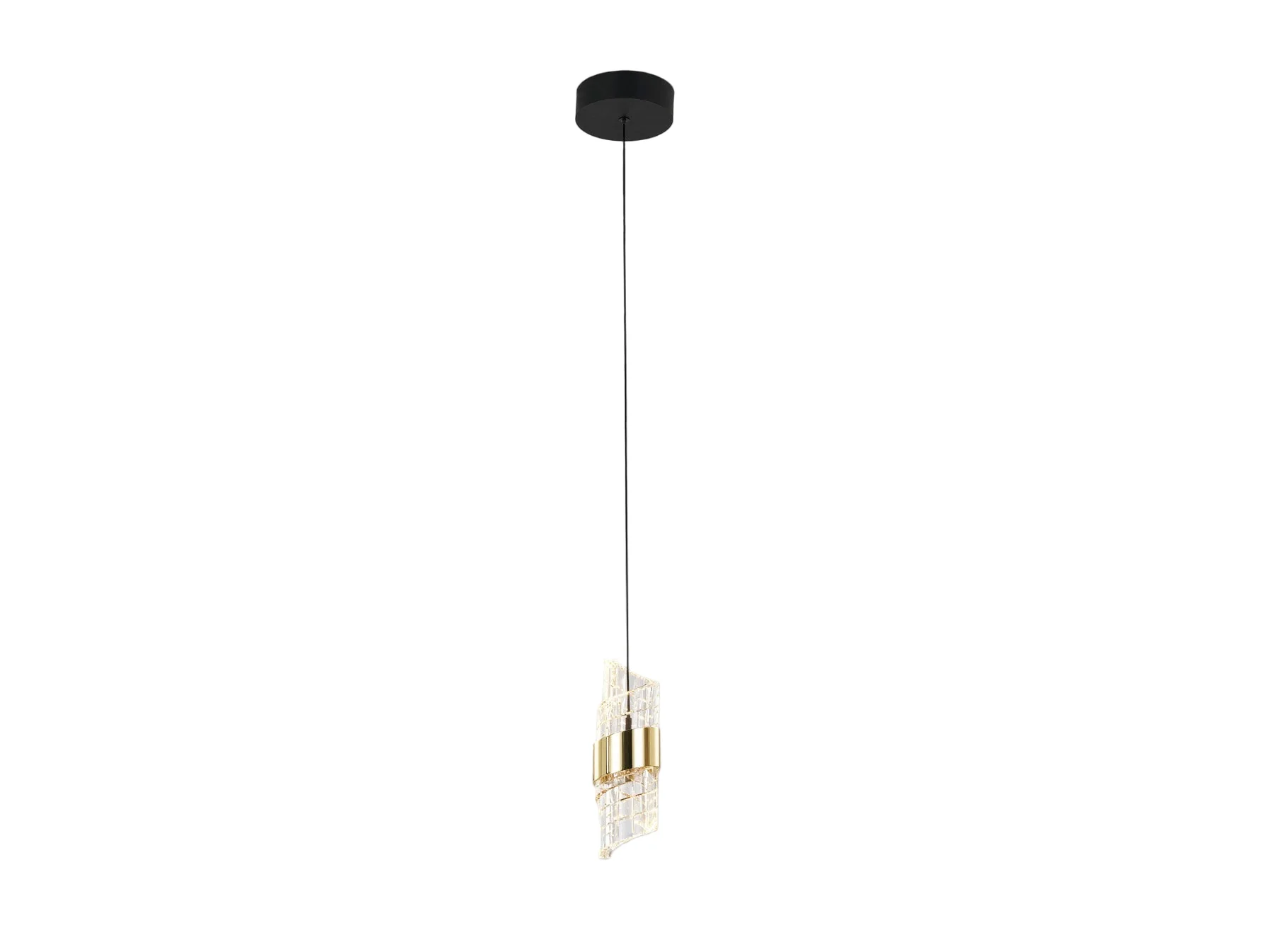 Iliada Single Pendant Light-  Black-Gold
