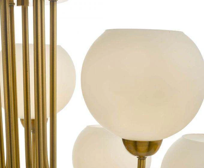 Indra 9 Light Chandelier Natural Brass With Opal Glass - Image 2