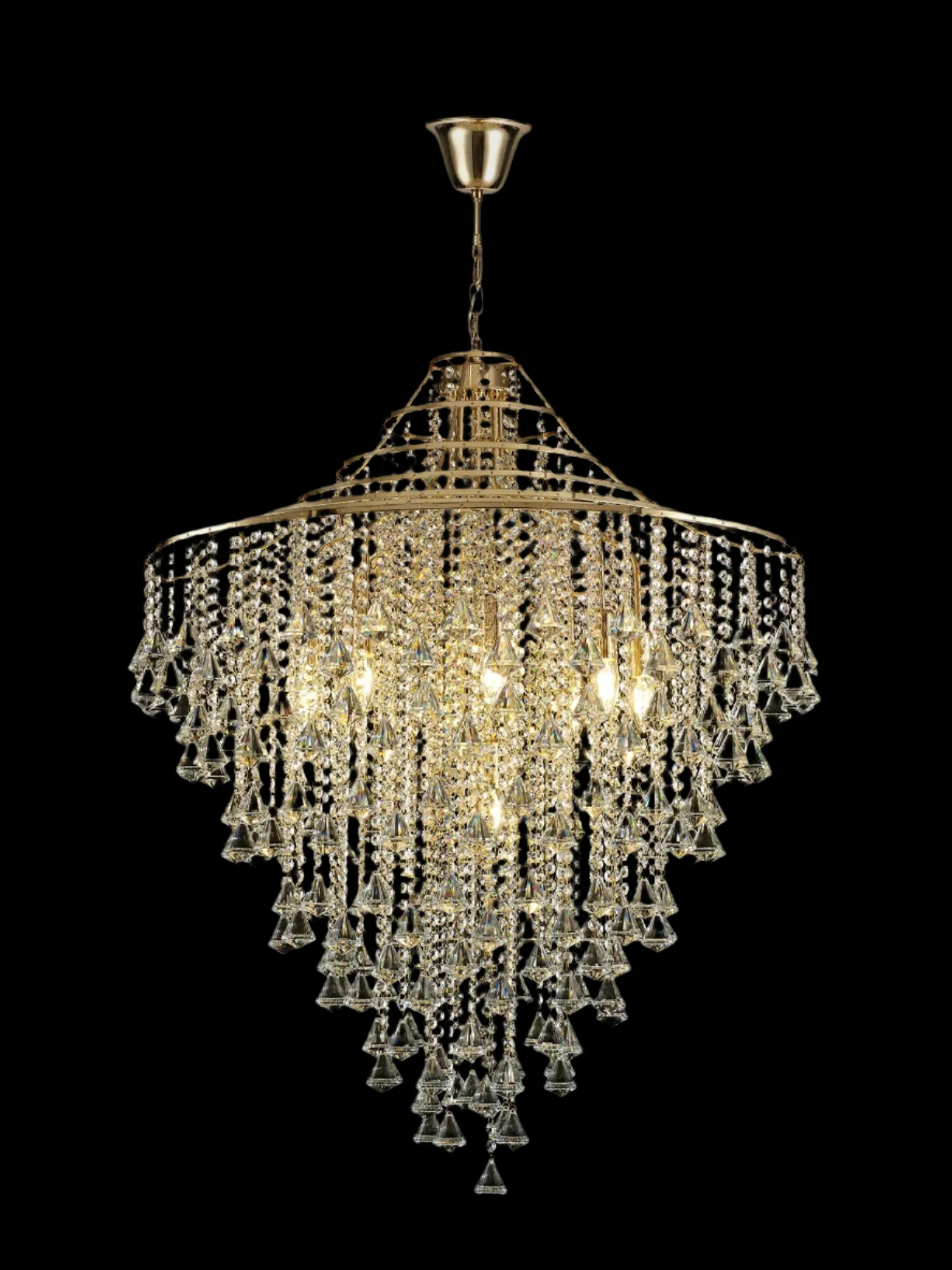 Inina Pendant 9 Light Polished Chrome / French Chrome & Crystal