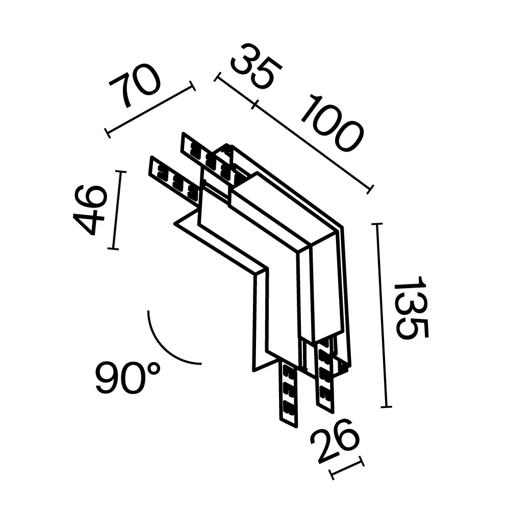 Internal L-connector Exility recessed - Image 6
