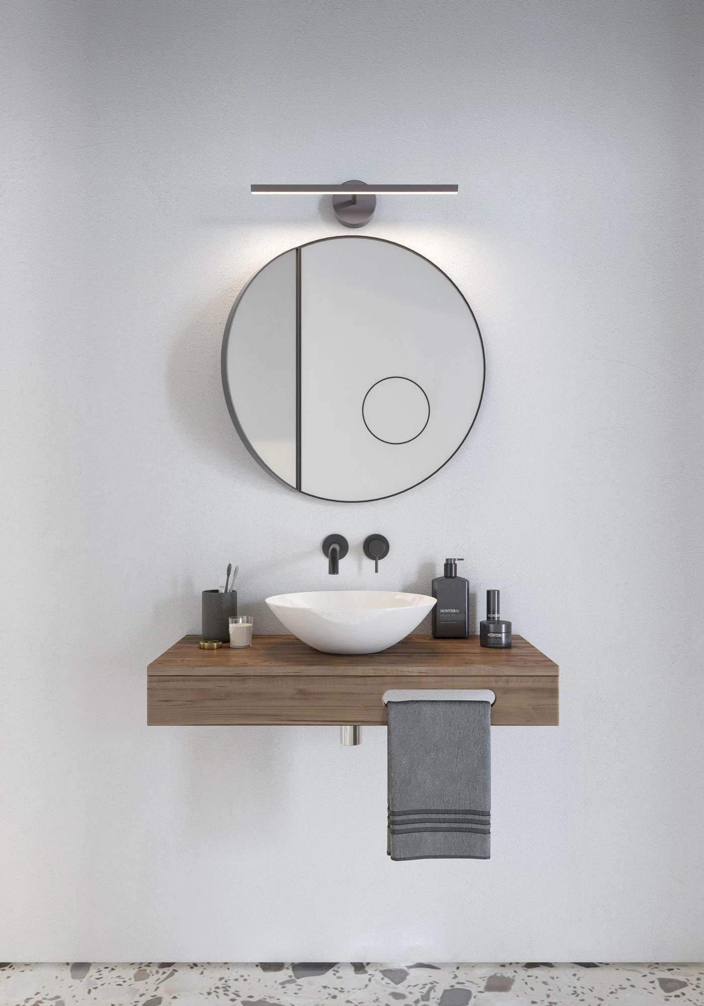 Ip S13 40/60 Wall light- Brushed steel/ White Finishes - Image 3