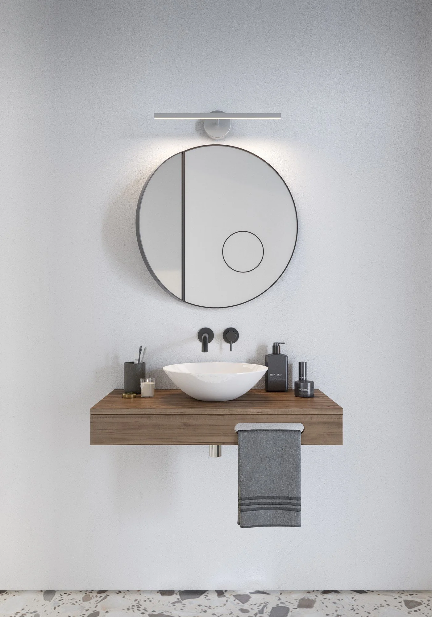 Ip S13 40/60 Wall light- Brushed steel/ White Finishes - Image 7