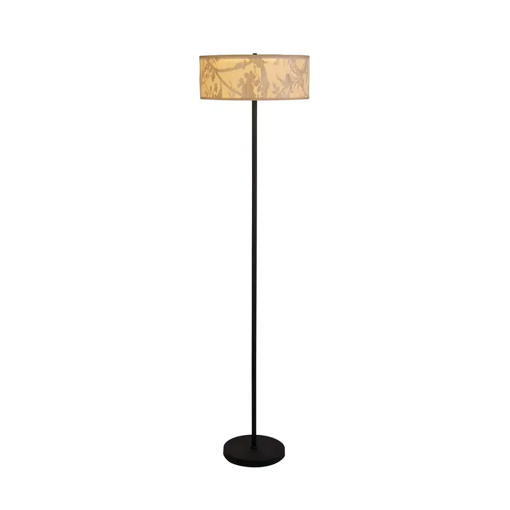 Isla 3Lt Floor Lamp- Recycled Paper Shade and Black Metal
