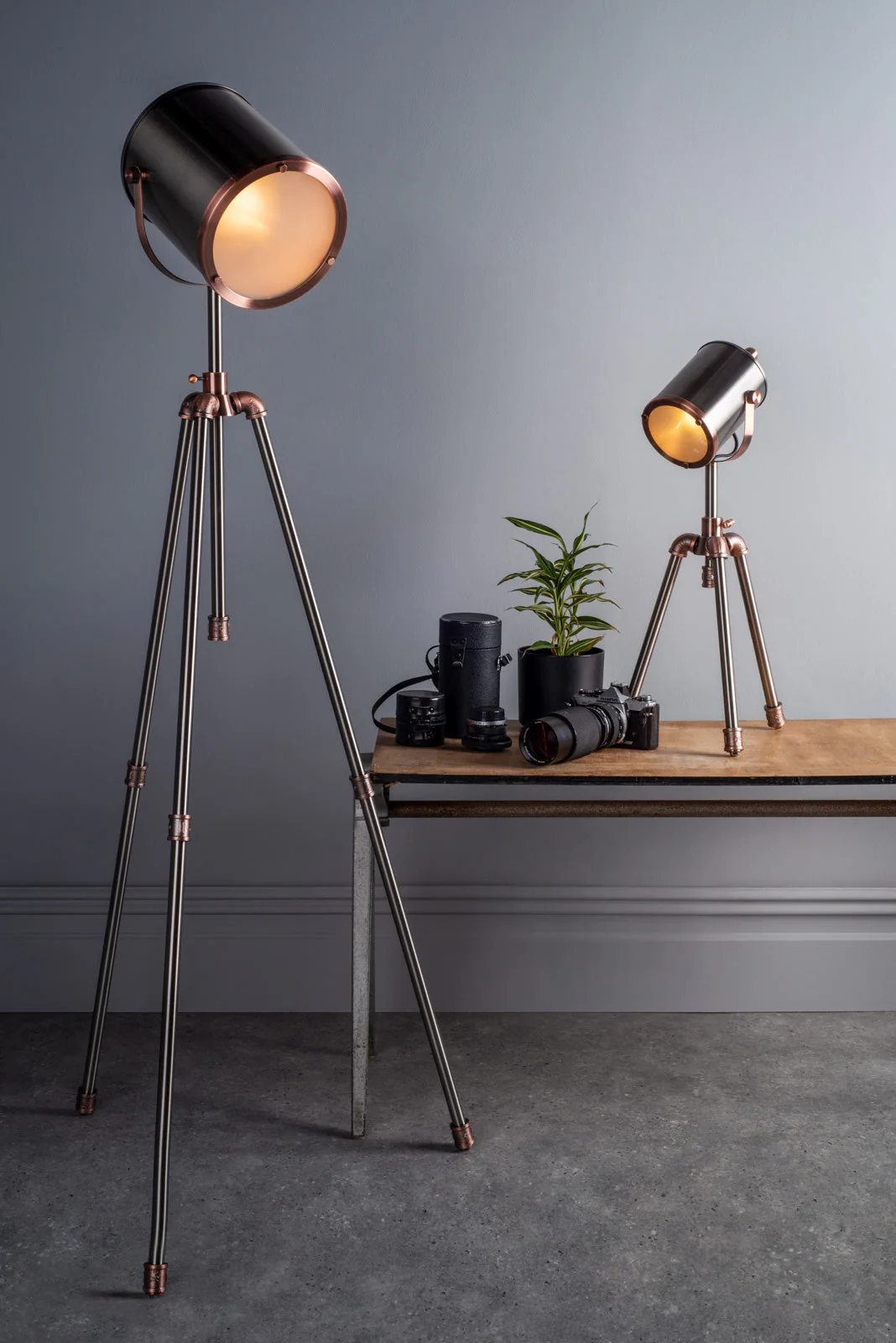 Jake Task Table Lamp Antique Silver And Copper E14 - Image 2