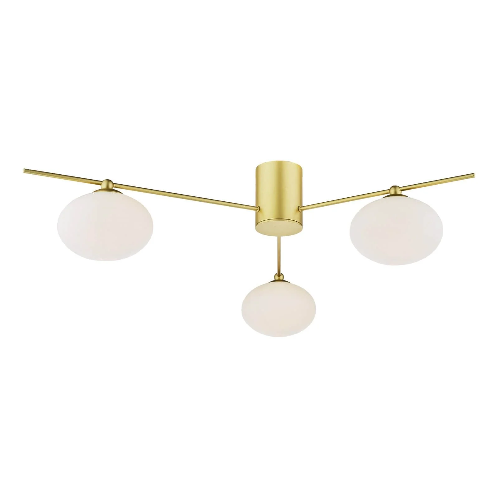 Jasper 3/5 Light Semi-Flush Satin Gold/ Nickel and Opal Glass