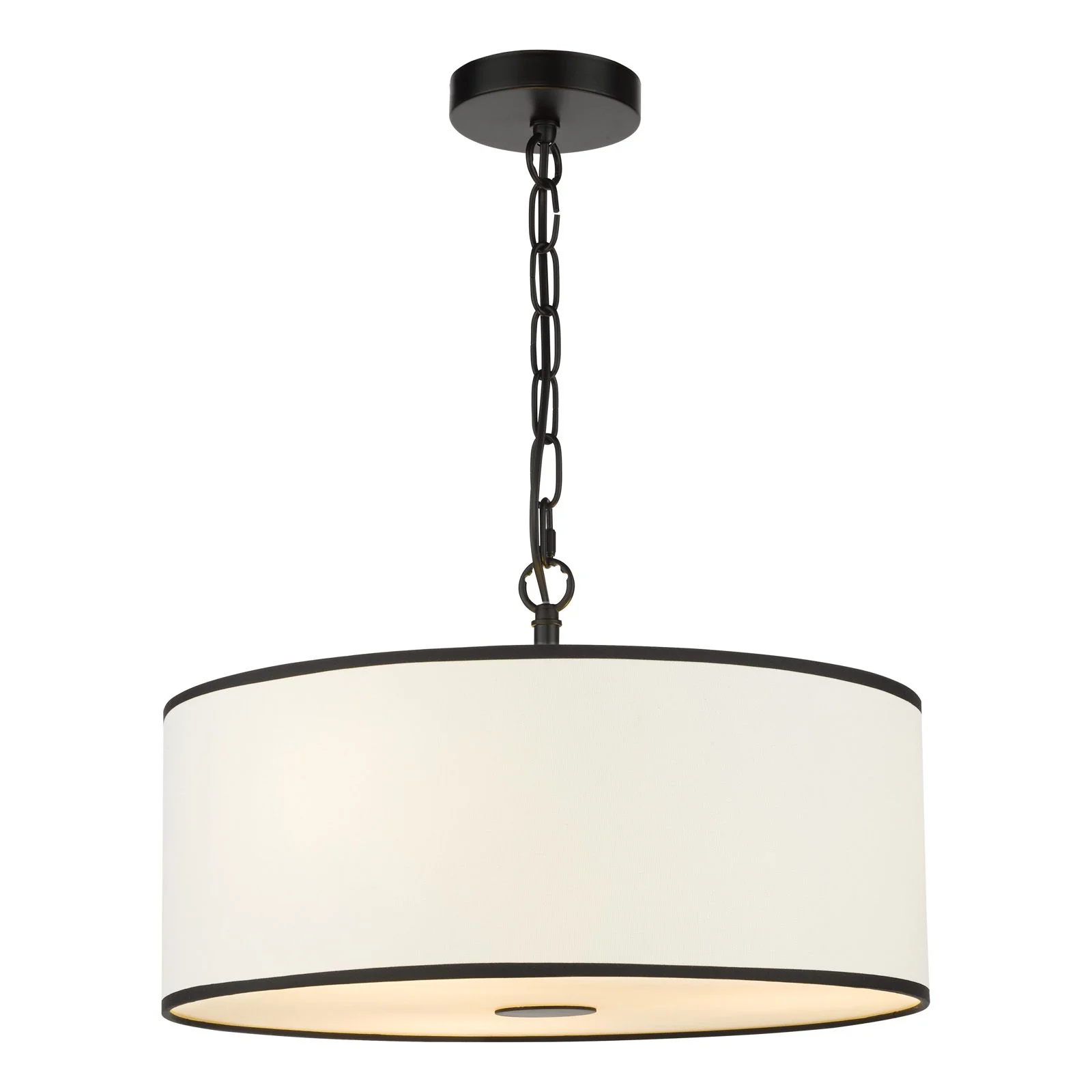 Jemima 3 Light Pendant - White and Matt Black With Shade