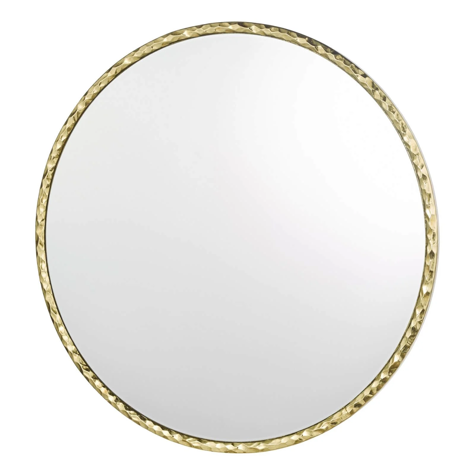 Jinelle Round Mirror Textured Gold Frame