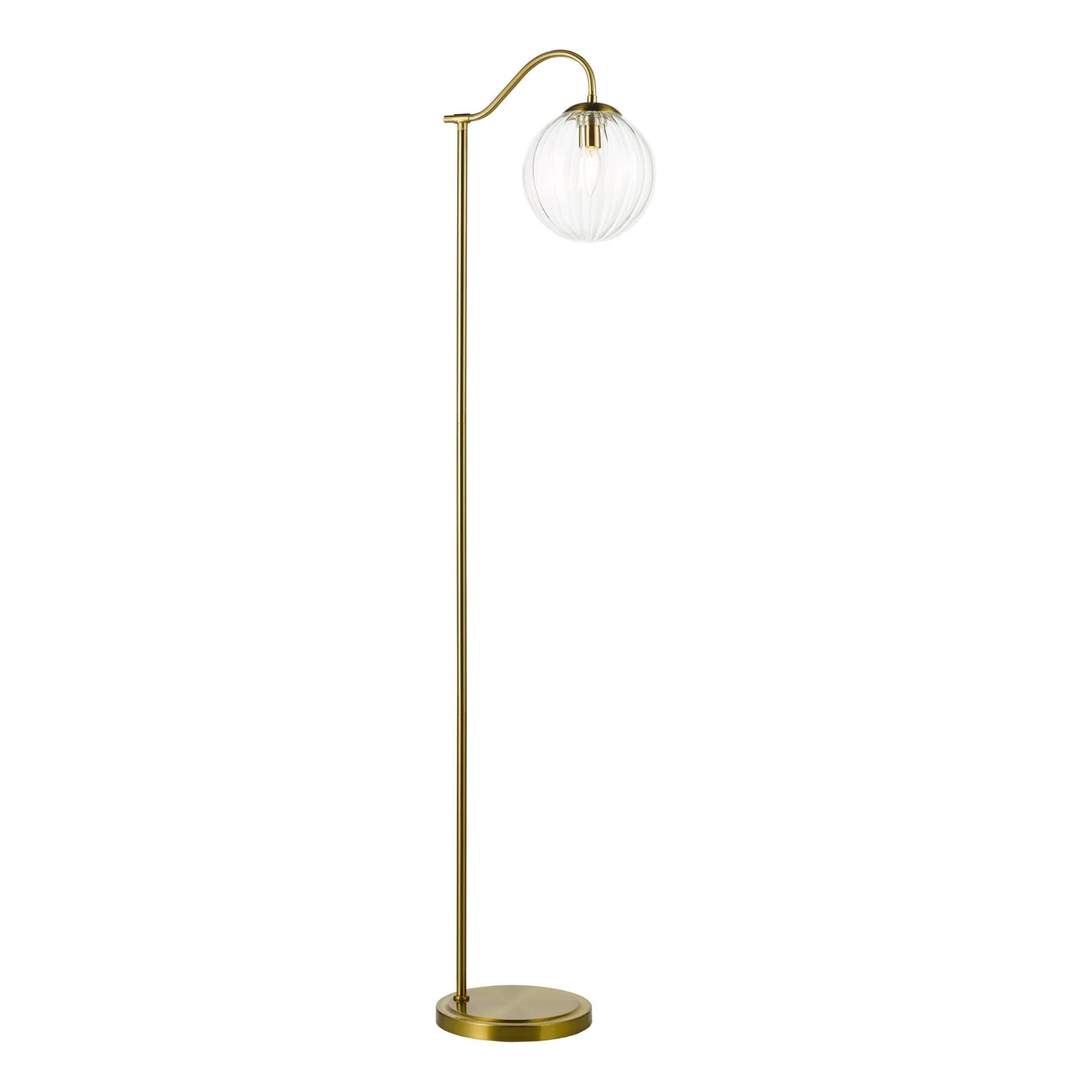 Jocelyn Floor Lamp- Natural Brass and Glass