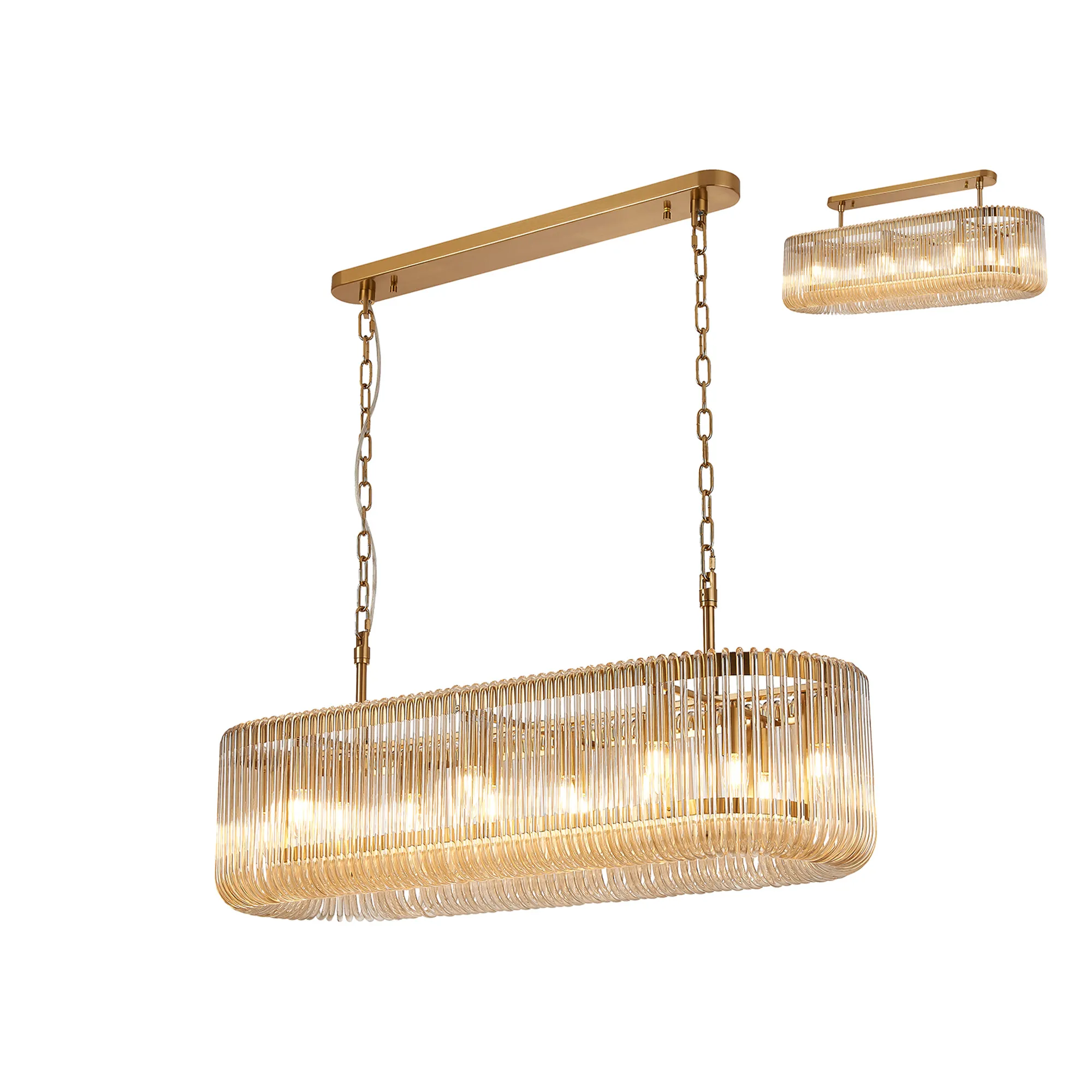 Jonas 100 x 35cm Oval Linear Pendant - Various Finishes - Image 8