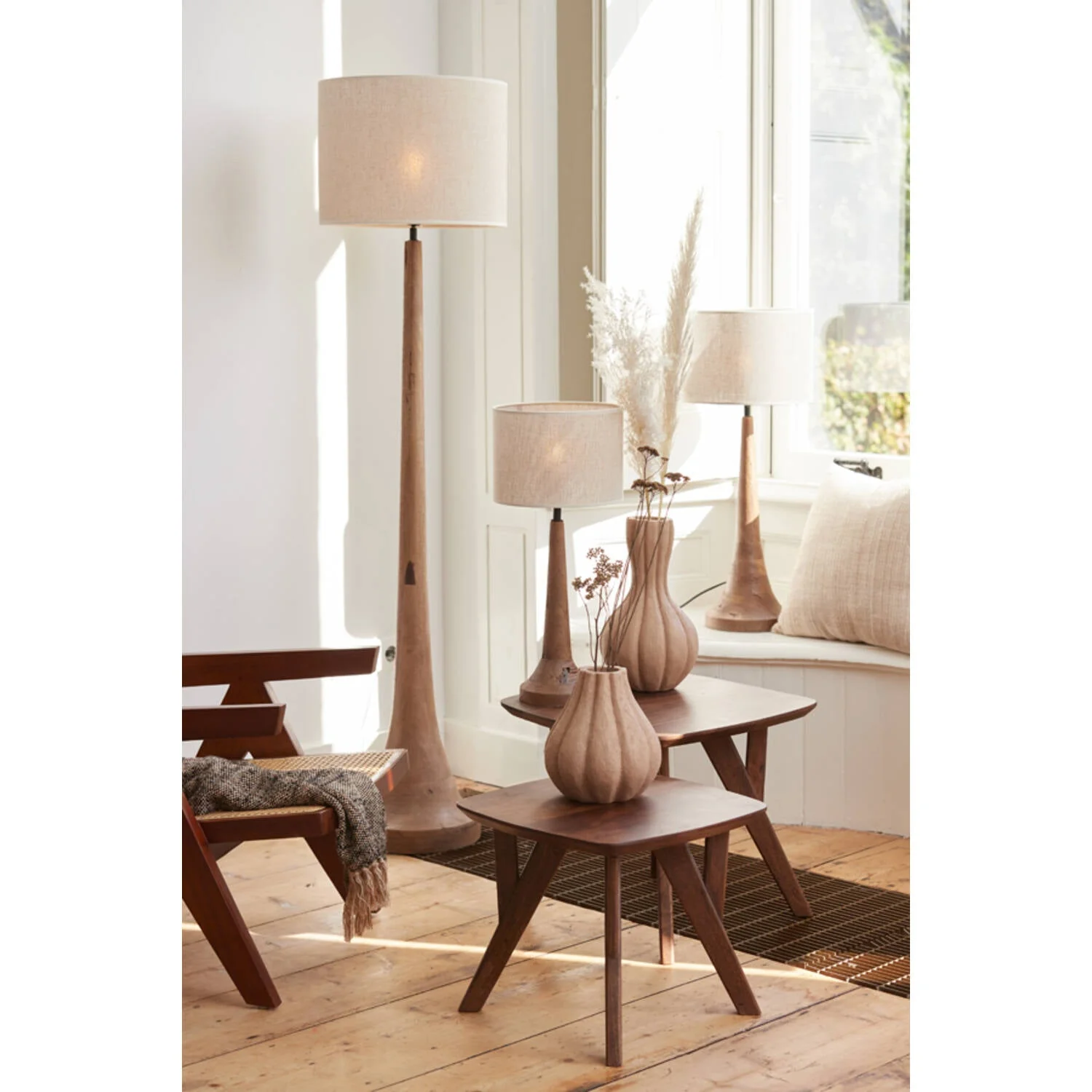 Jovany Wooden Floor Lamp - Various Finish - Image 11