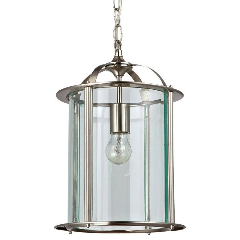 Julian 1Lt/4Lt Round Glass Lantern - Satin Nickel - Image 4
