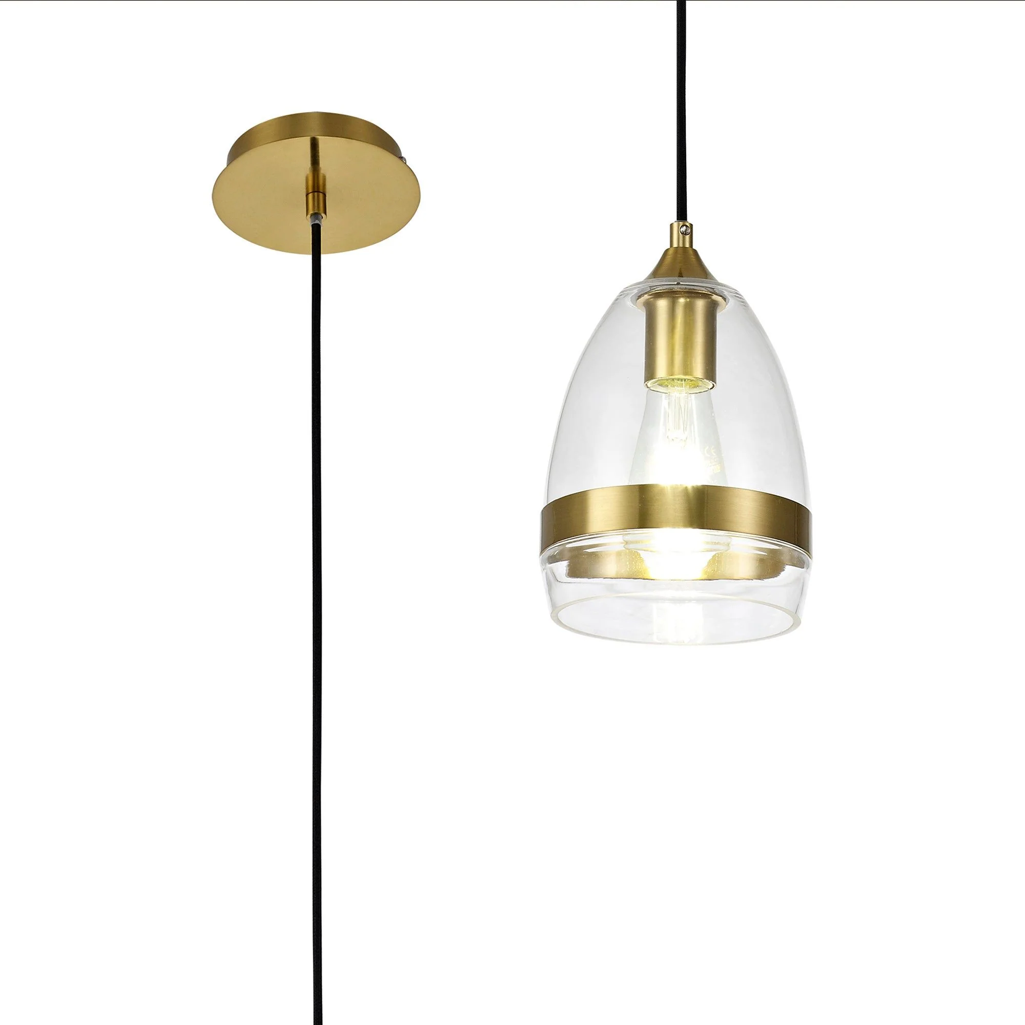 Kansas Pendant 1lt Cone/Dome, Small/Medium, Smoked Black/Anique Brass - Image 9
