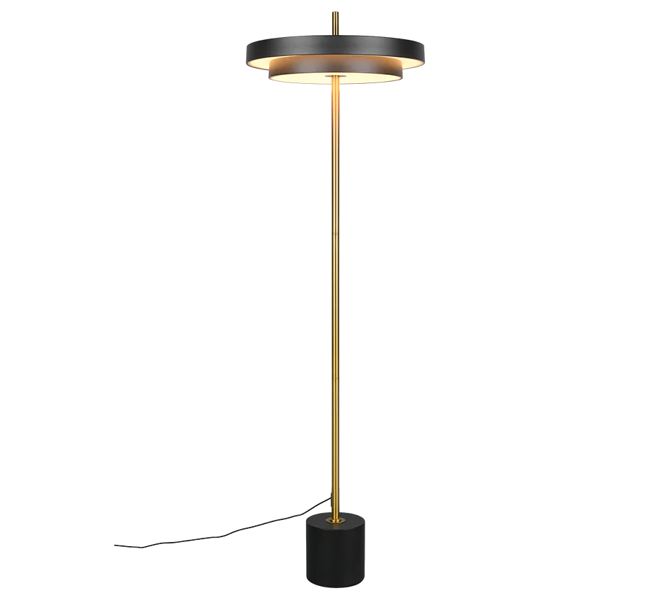 Keaton Floor Lamp- Grey/ Black Gold Finishes