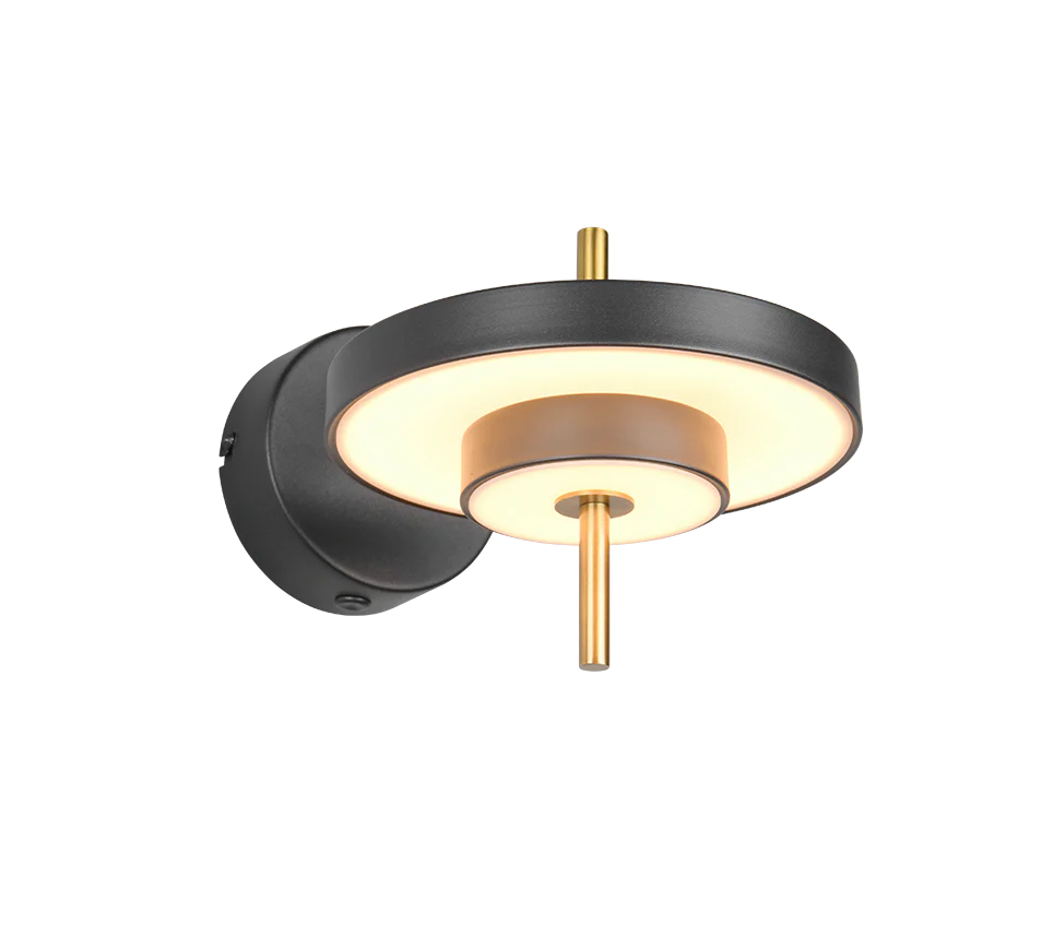 Keaton Wall Light- Warm Grey/ Black Gold Finishes