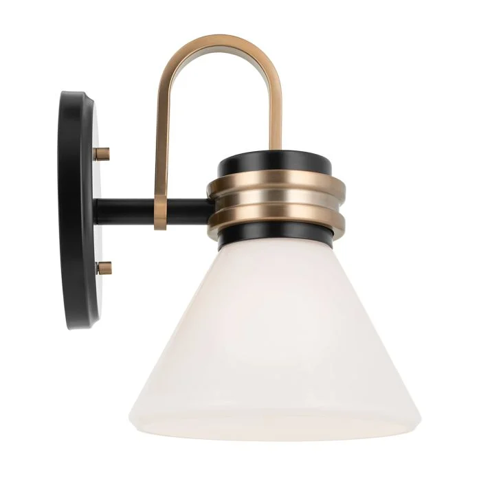 Kichler Farum 1 lt Wall Light IP44- Champagne Bronze/  Polished Chrome/ Black - Image 4