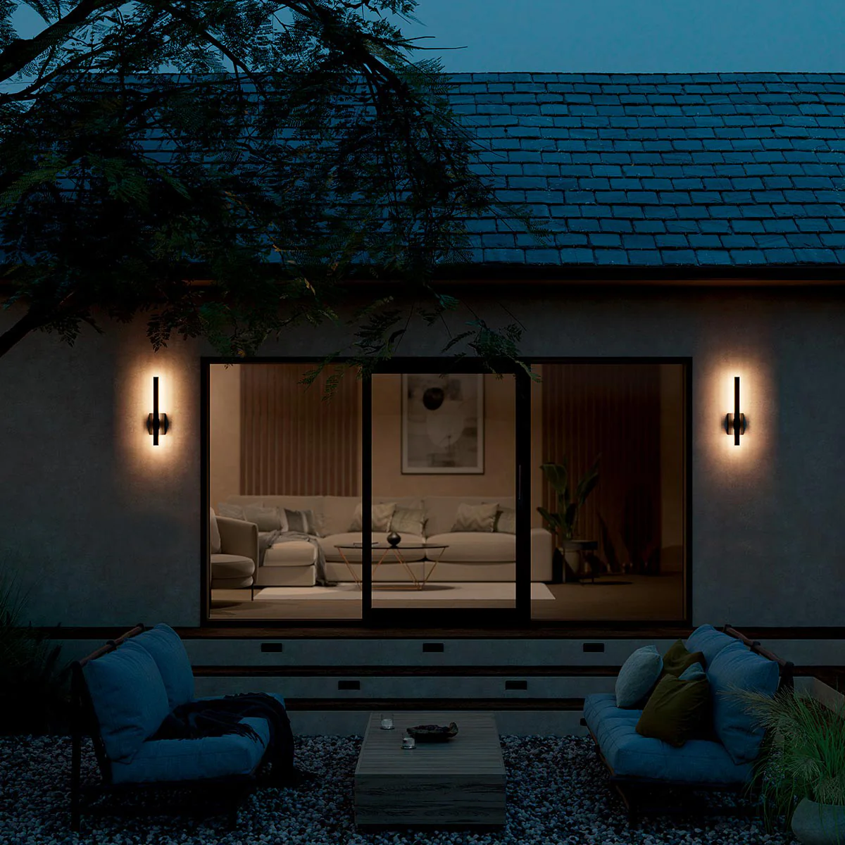 Kichler Nocar LED Exterior Wall Light - Textured Black  IP44 Integrated LED - Image 2