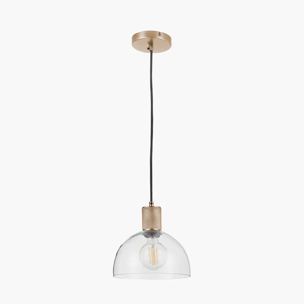 Kingston Clear Glass Pendant - Brass/Bronze