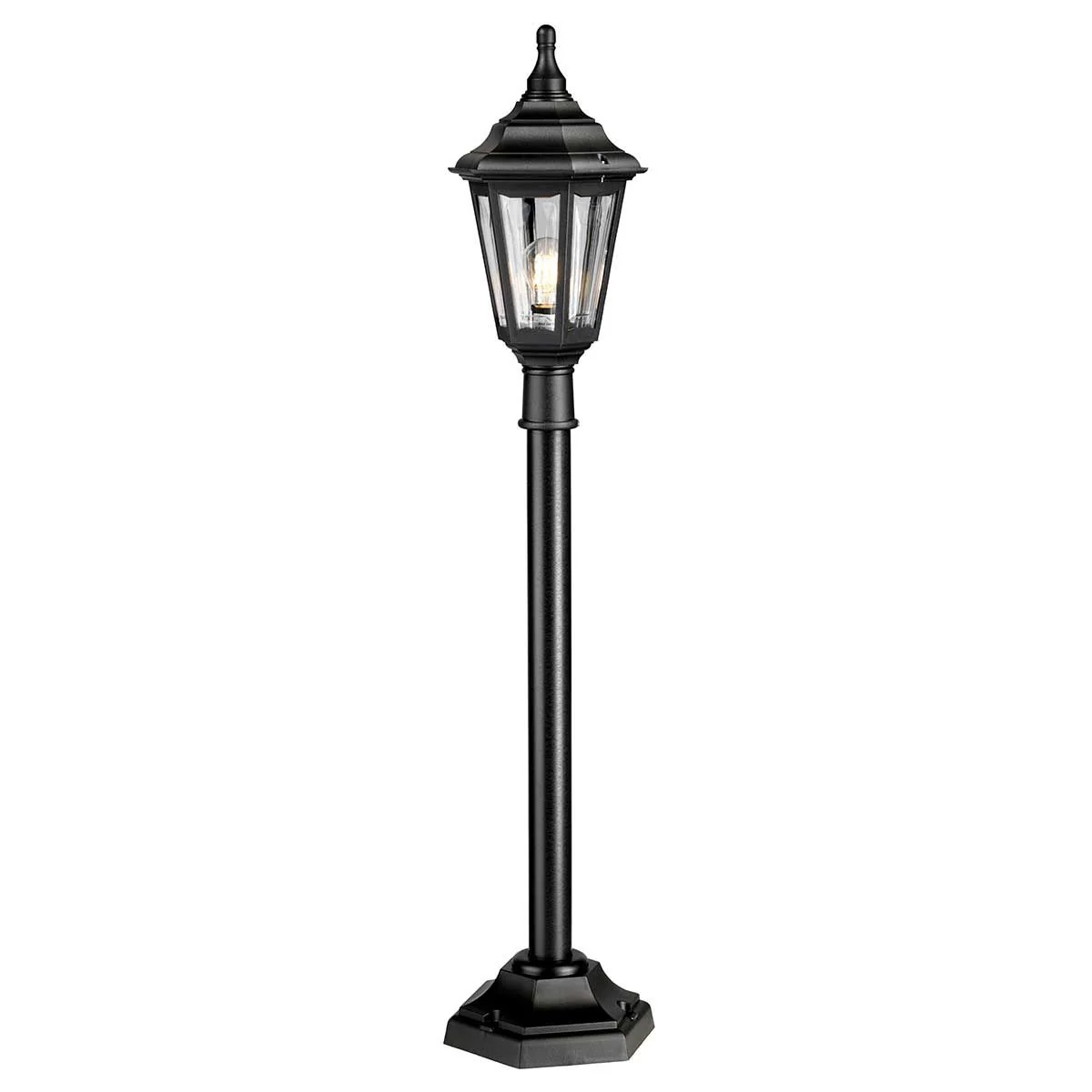 Kinsale 1 Light  Pillar Lantern - Black IP44 E27