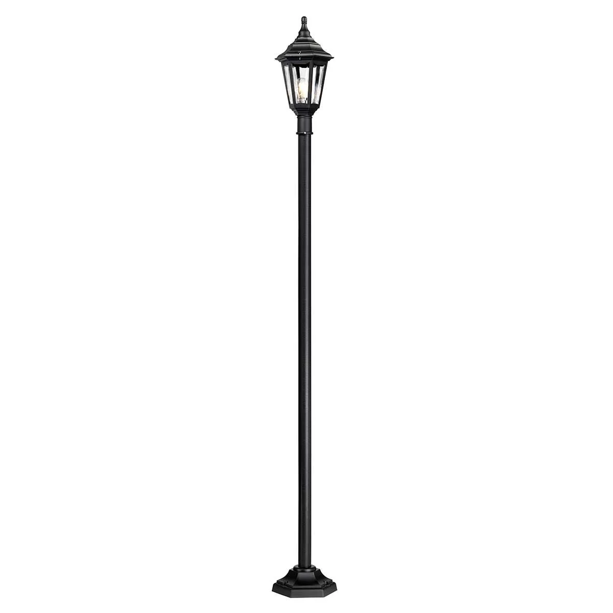 Kinsale 1 Light  Pillar Lantern - Black IP44 E27 - Image 2