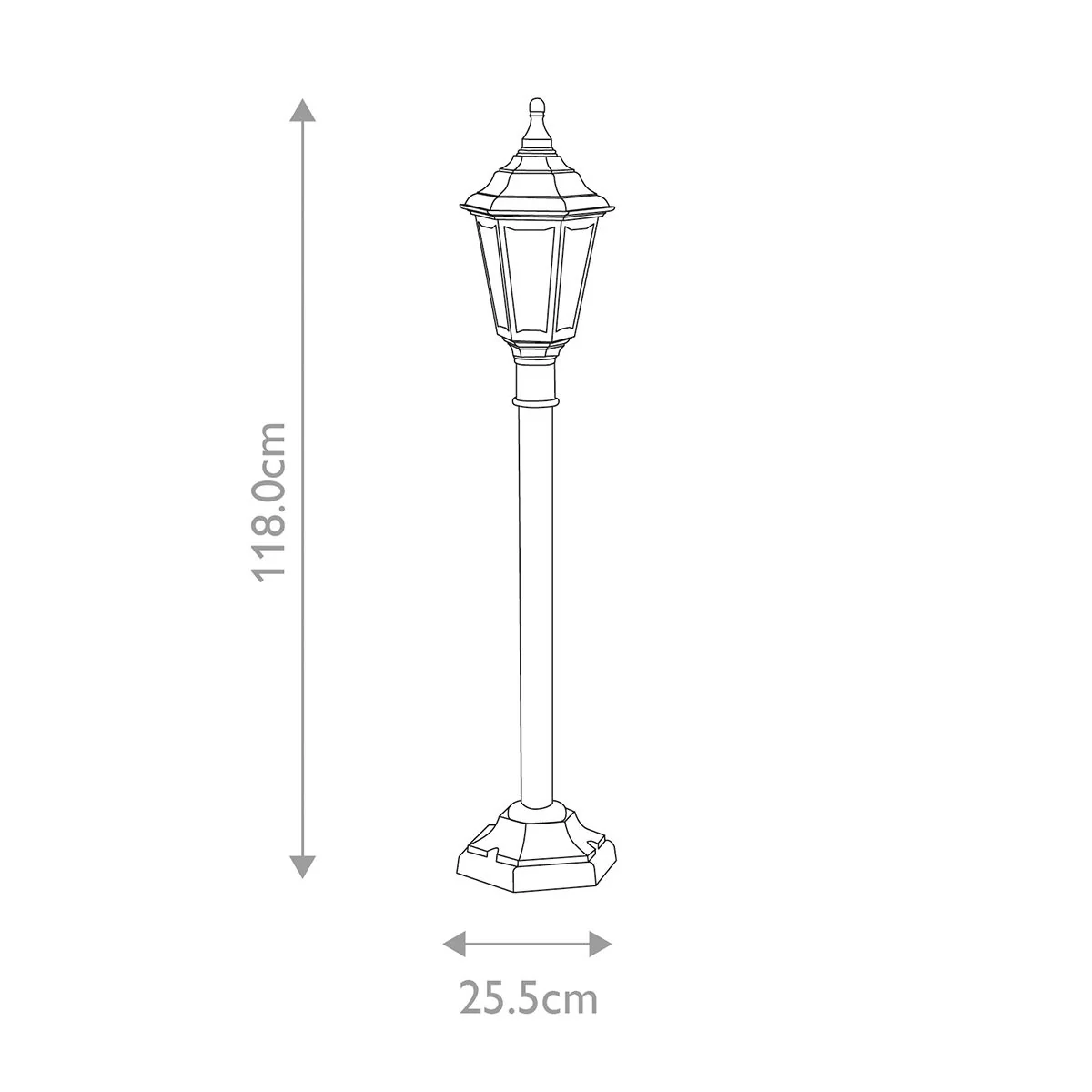 Kinsale 1 Light  Pillar Lantern - Black IP44 E27 - Image 9