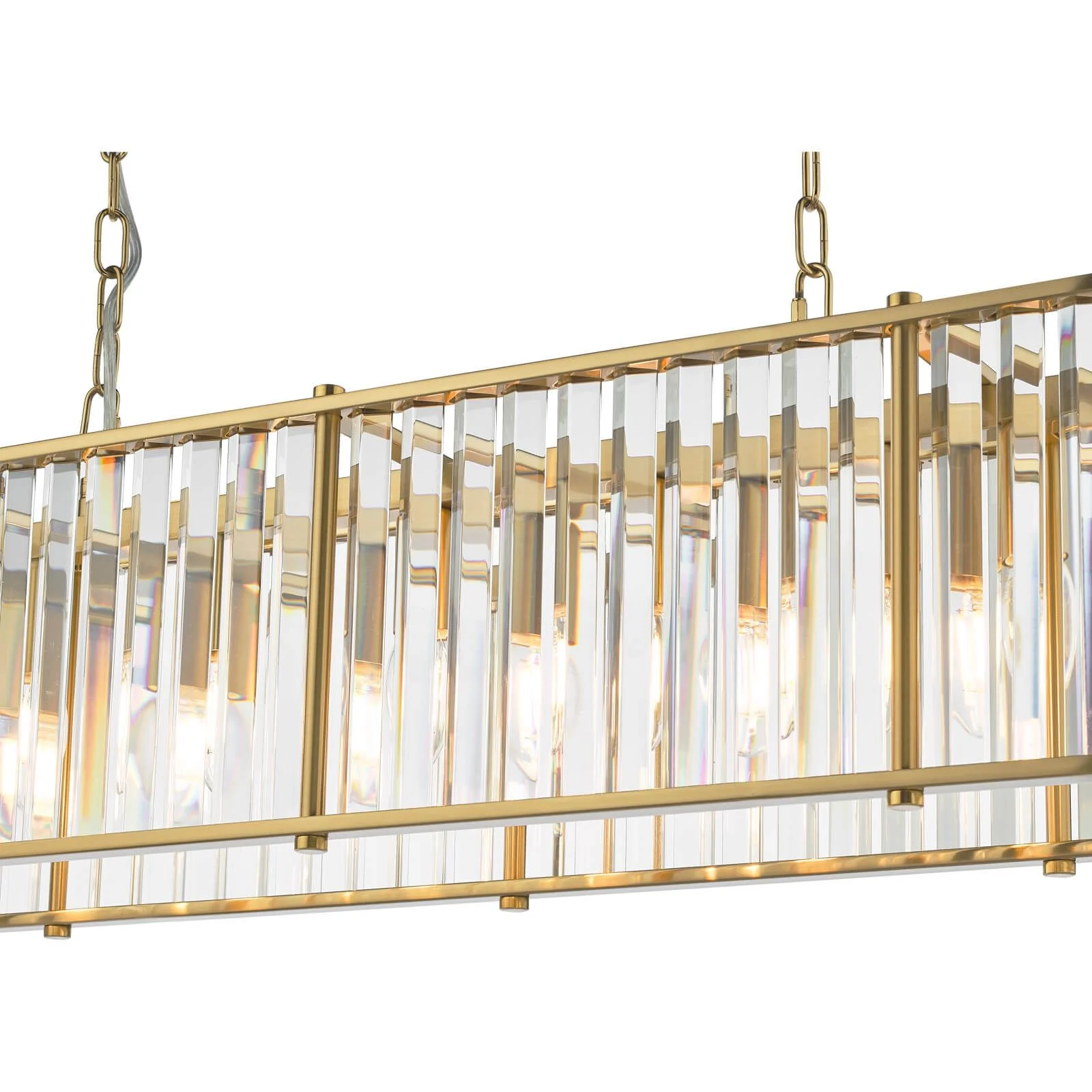 Kiran 7Lt Kitchen Table / Island Light - Natural Brass / Satin Black - Image 6