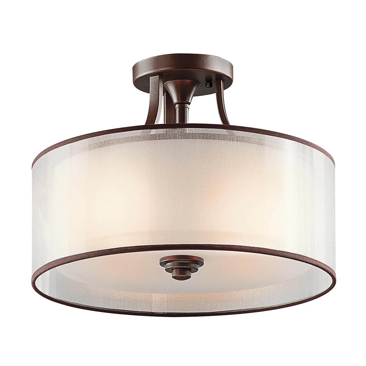 Lacey 3/4Lt Small Semi-Flush - Mission Bronze/Antique Pewter