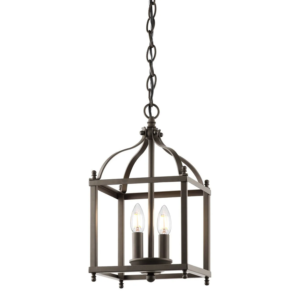 Larkin 2/3L Lantern Ceiling Light - Brushed Nickel/Olde Bronze Finish - Image 2