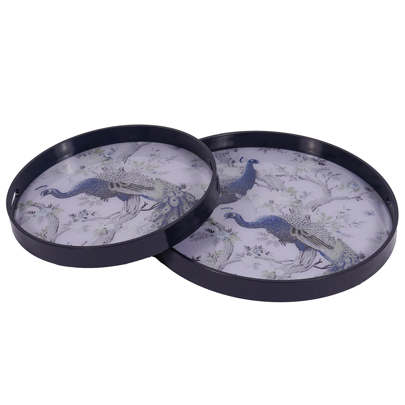 Belvedere Peacock Set Of 2 Trays