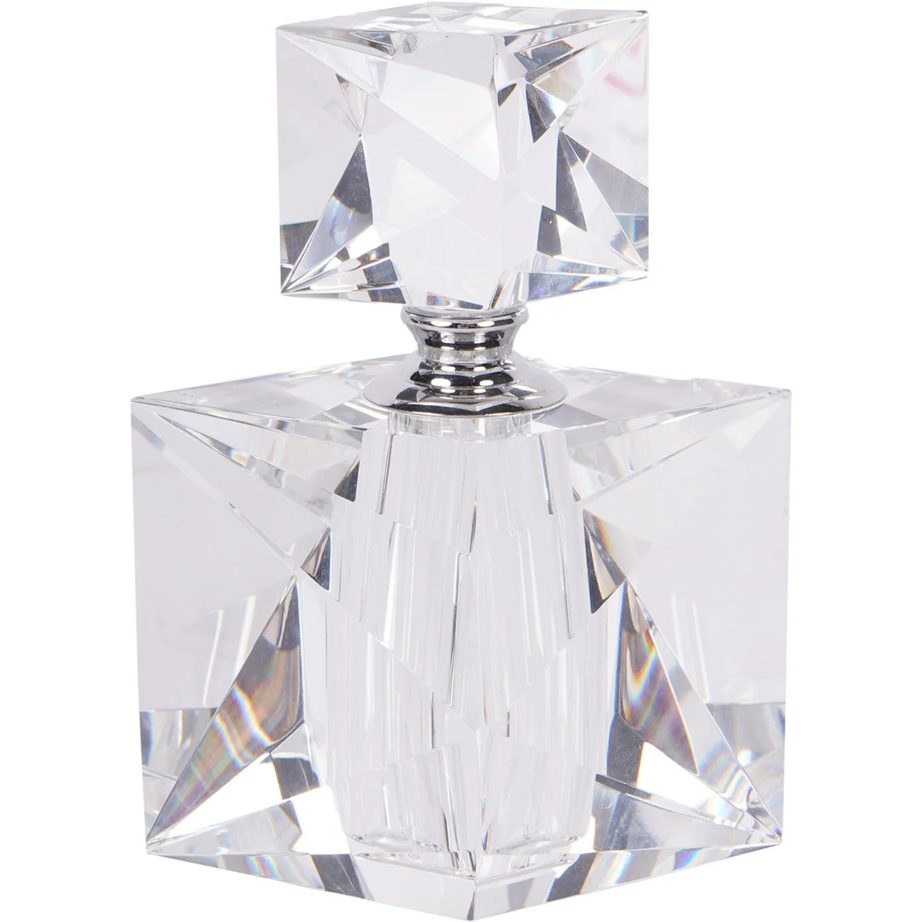 Morcott Glass Faceted Decorative Bottle 12.5cm