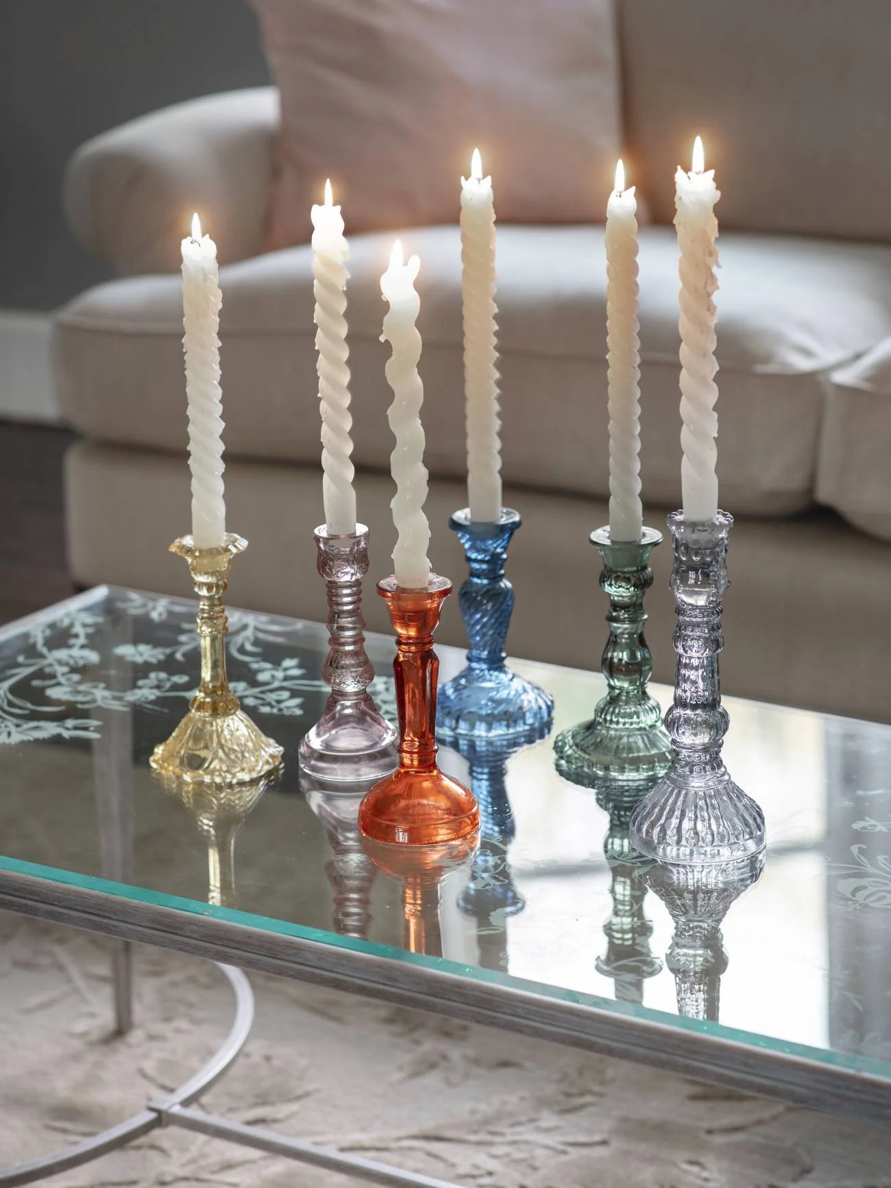 Sea Green Glass Candlestick - Image 5