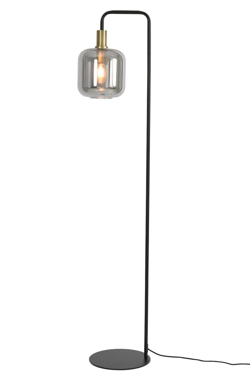 Lekar Floor Lamp 35.5cm - Antique Bronze & Smoked Glass Finish - Image 2