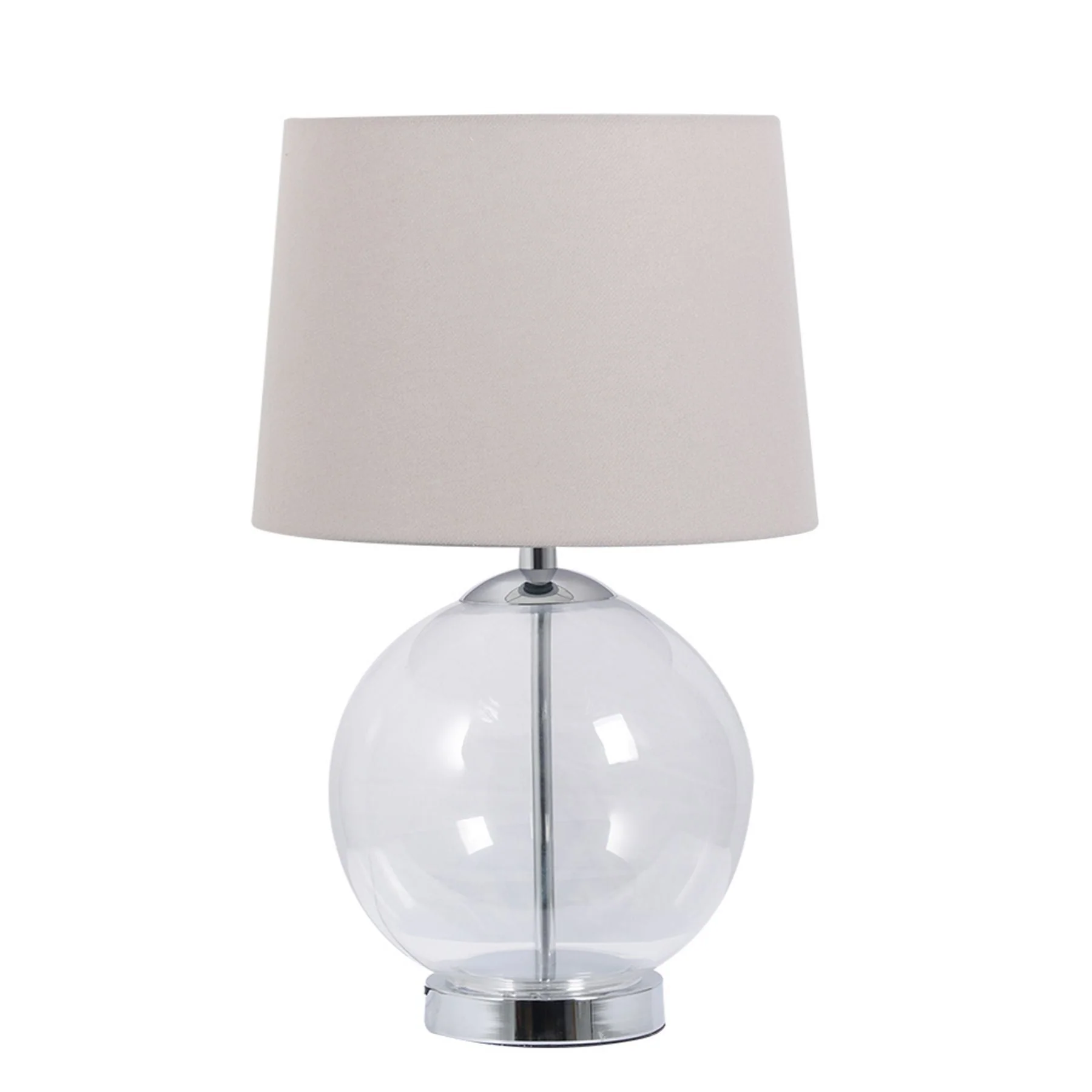Lewis Antique Brass Table Lamp with Shade - Polished Chrome & Antique Brass