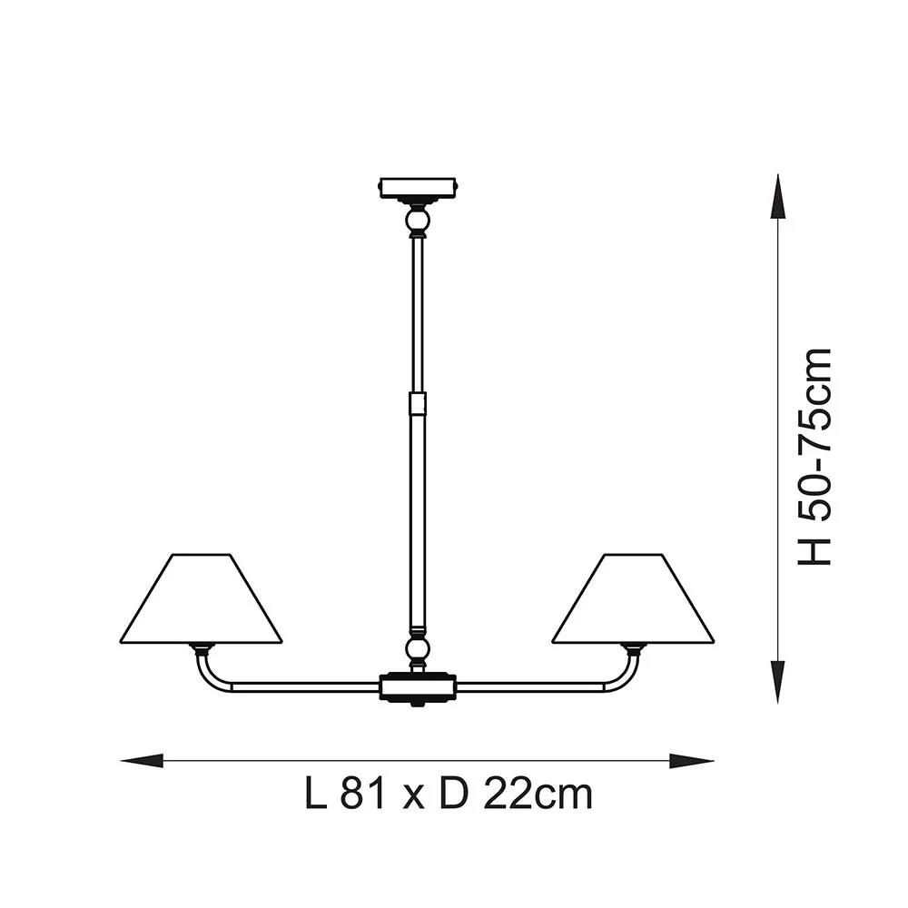 Lille 16cm 2Lt Linear Pendant- Matt Black/ Brass Finishes - Image 14